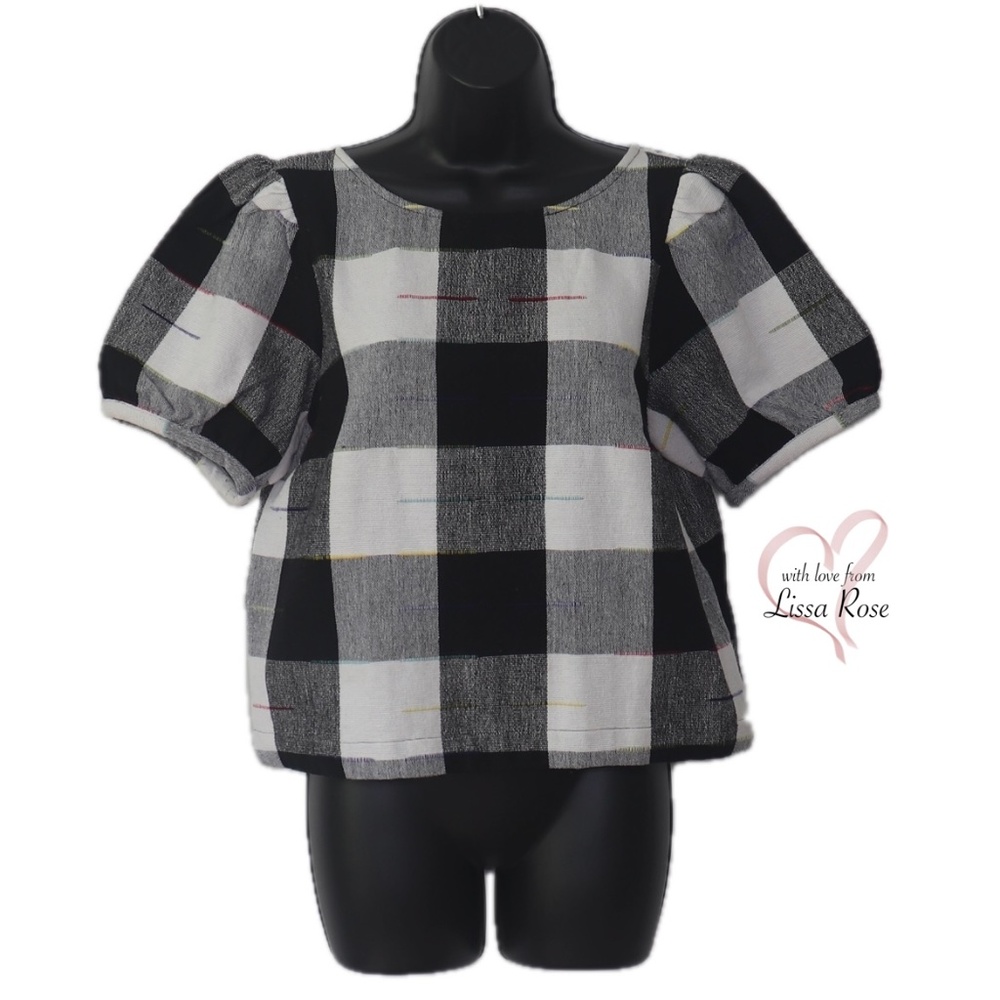 Gingham Puff-Sleeved Blouse (The Odells for Anthropologie)